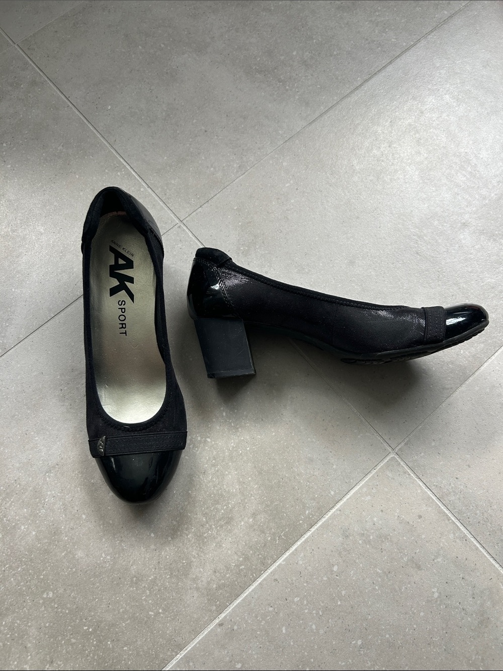 Anne Klein Sport Black Block Heel Pumps